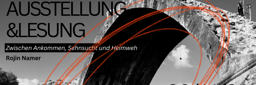 Ausstellungsplakat, sw, Ausschnitt Brückenbogen